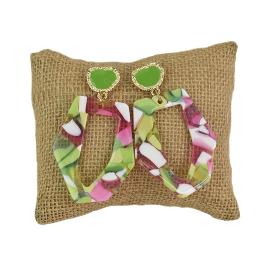 Kayla Earring in Pink/Green