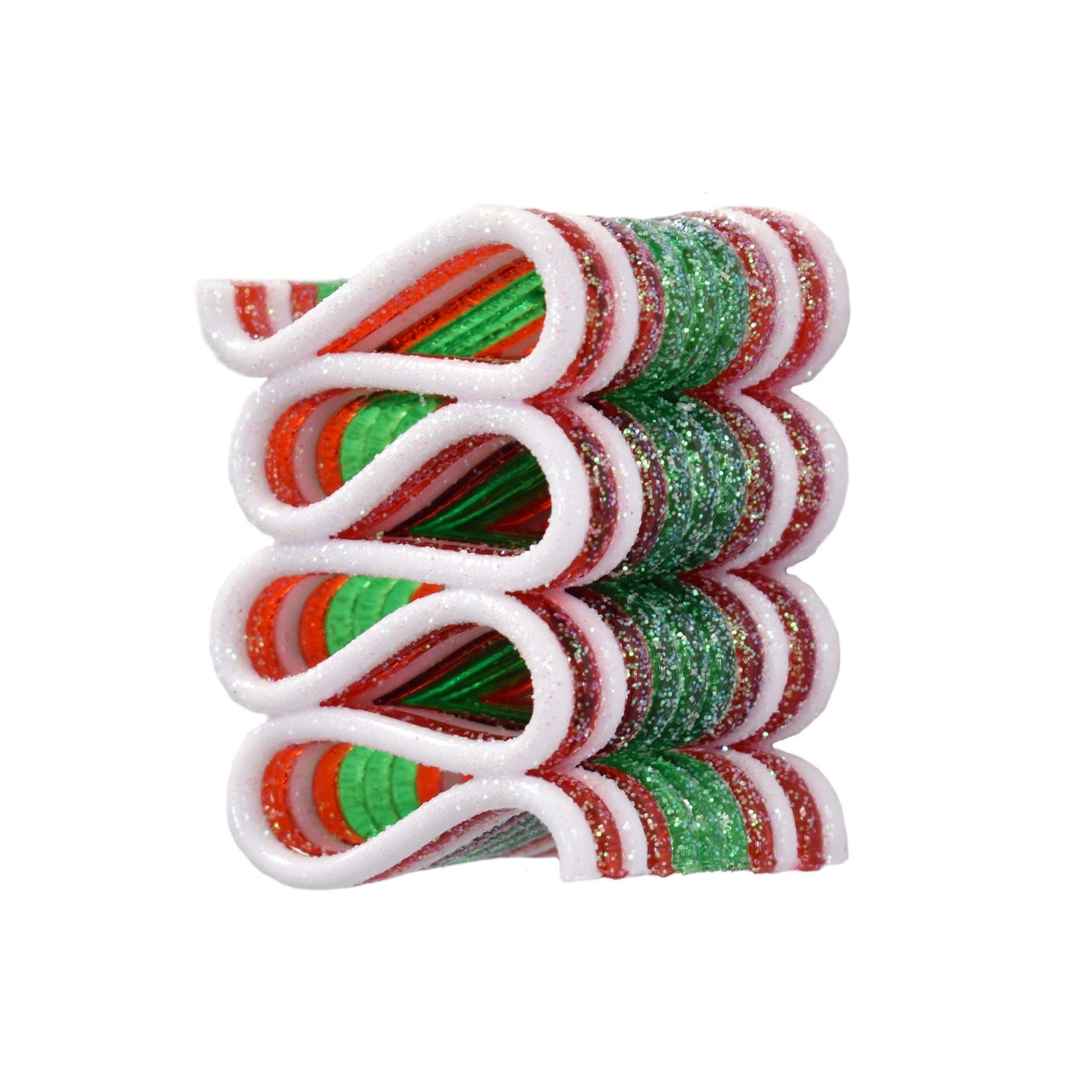 Glittered Licorice Ornament 2.75" in Green Red White | YK