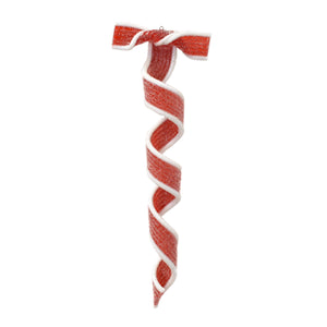 Spiral Licorice Ornament Box of 6 in Red White 9" | YKC22