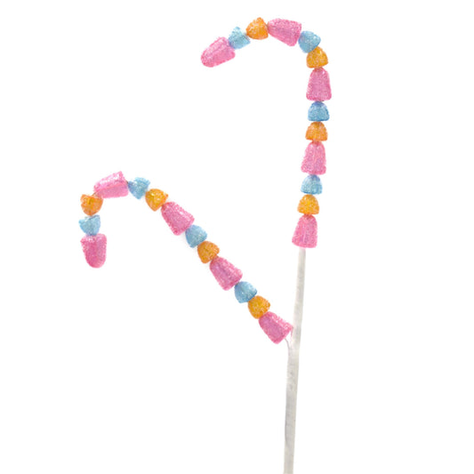 Gum Drop Candy Cane 24.5" in Pink Blue Orange | YKC22
