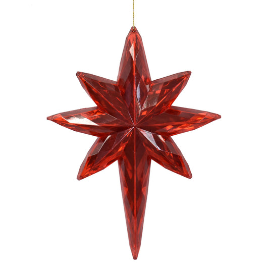 Acrylic Star Of Bethlehem Ornament 8" in Red | YKC22