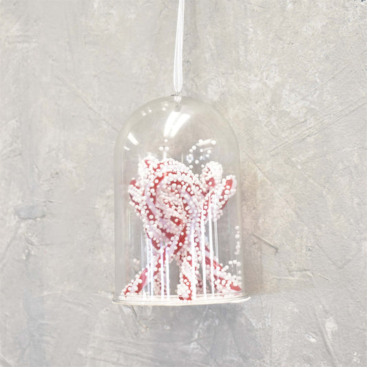 Candy Canes with Clear Housing Ornament 4.5" x 2.75" | YKC22