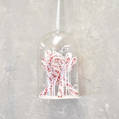 Candy Canes with Clear Housing Ornament 4.5