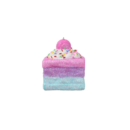 Glittered/Sprinkle Sugared Cake Box of 2 in Pink Purple Blue 2" x 2.5" | YK