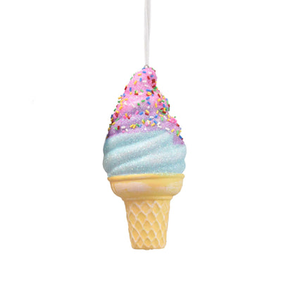 Glittered/Sprinkle Ice Cream Cones 2 Asst 5"-7" in Pink Blue | YKC22