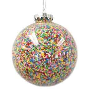 Sprinkle Filled Acrylic Ornament in Multi 4" | YKC22