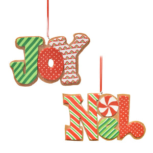 Festive Joy Cookie Ornament 2 Asst. 3.25" x 5.25" in Red Green White | YKC22