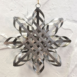 Vintage Metal Star Ornament  6" in Antique Silver | LCC22