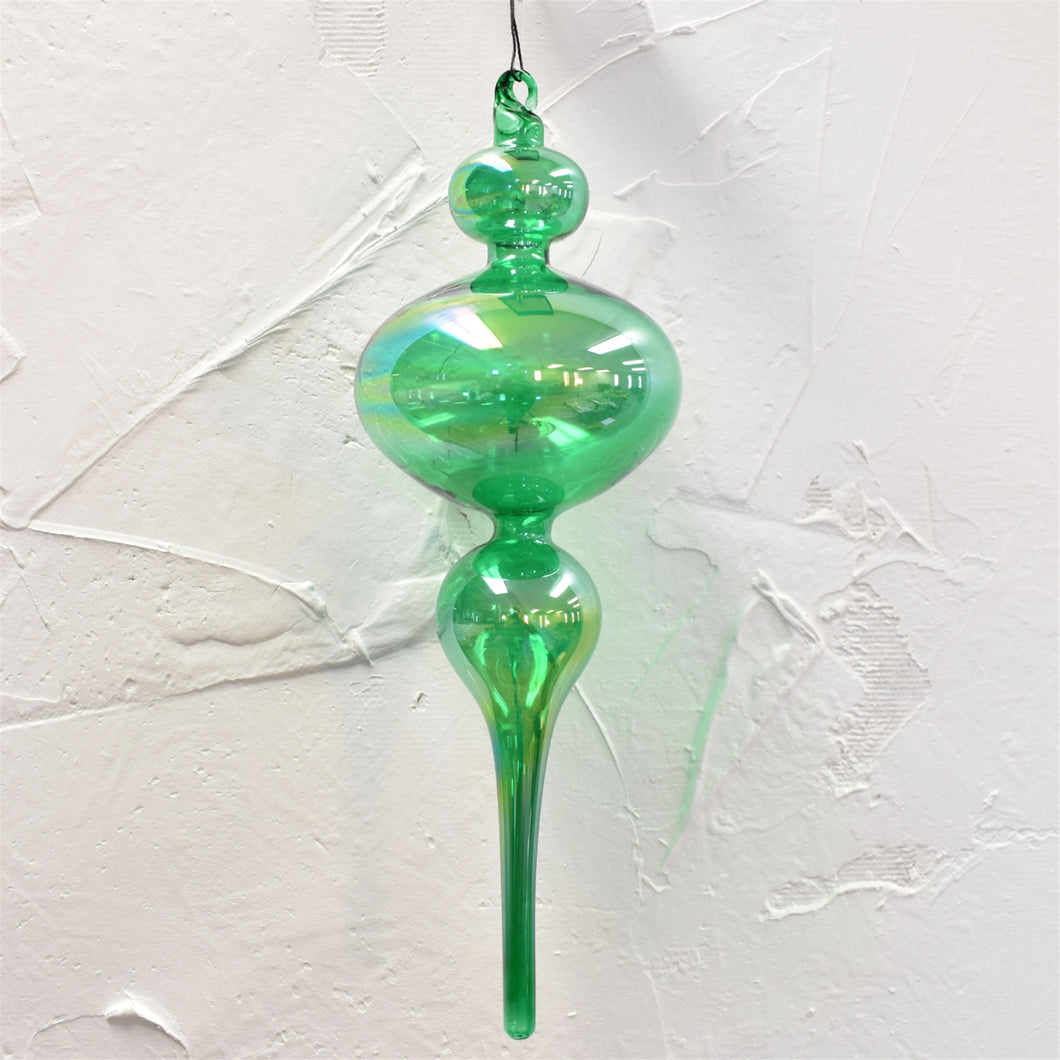 Iridescent Glass Finial Ornament 13.5
