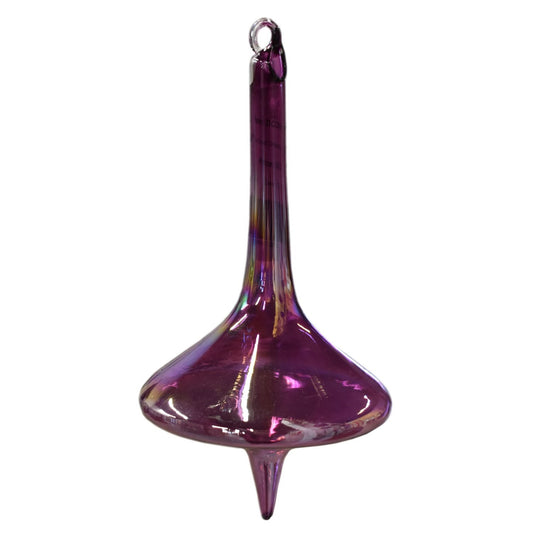 Iridescent Glass Finial Ornament 7" x 3.5" in Plum | LCC22