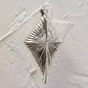 Shining Star of Bethlehem Glass Ornament 3.75" x 6" in Silver | LC