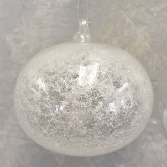 Crystallized Glass Orb Finial 4" x 4.5" in Iridescent Clear | LCC22