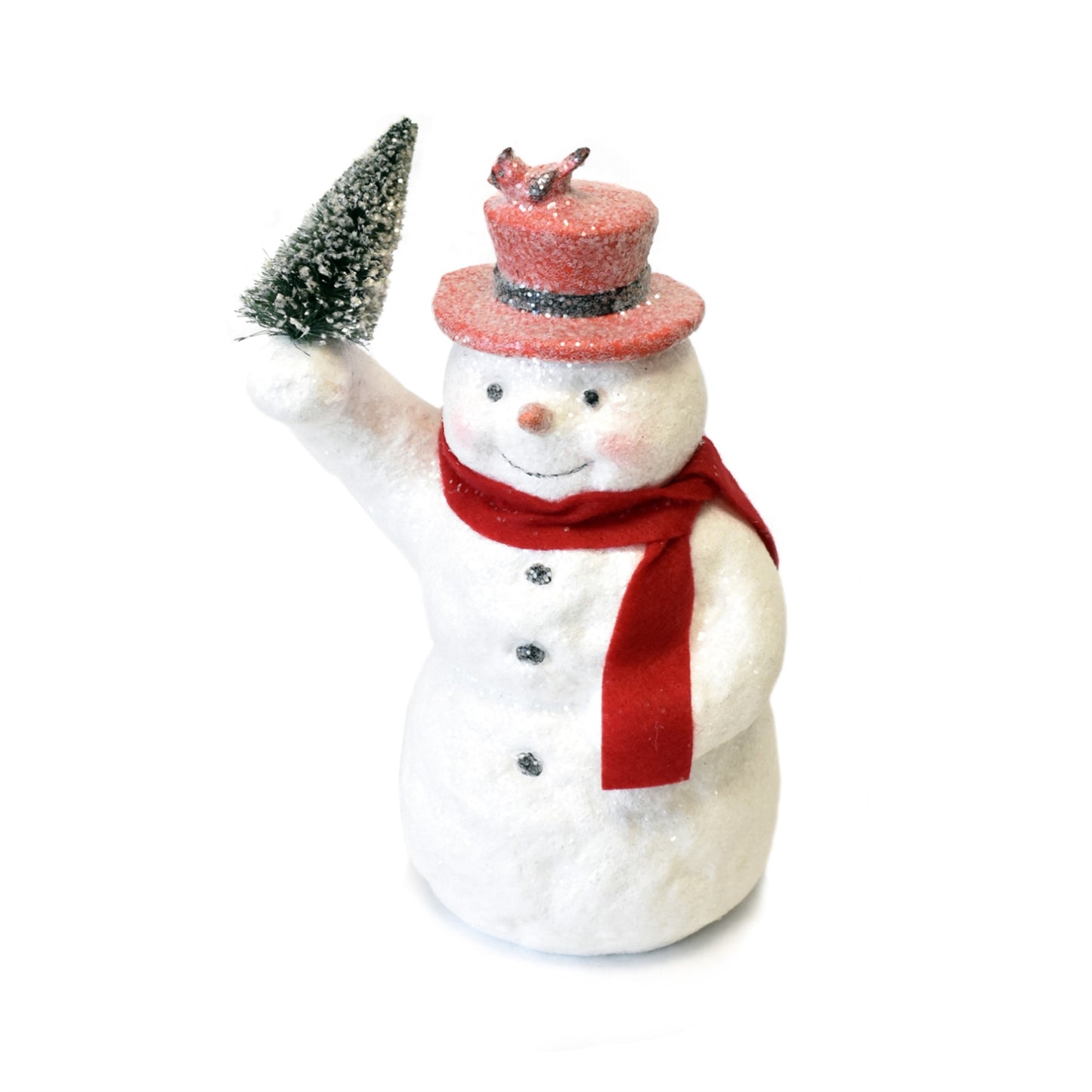 Jolly Waving Snowman with Pine and Table Top 6.25" x 4.75" x 10.25'' | LC