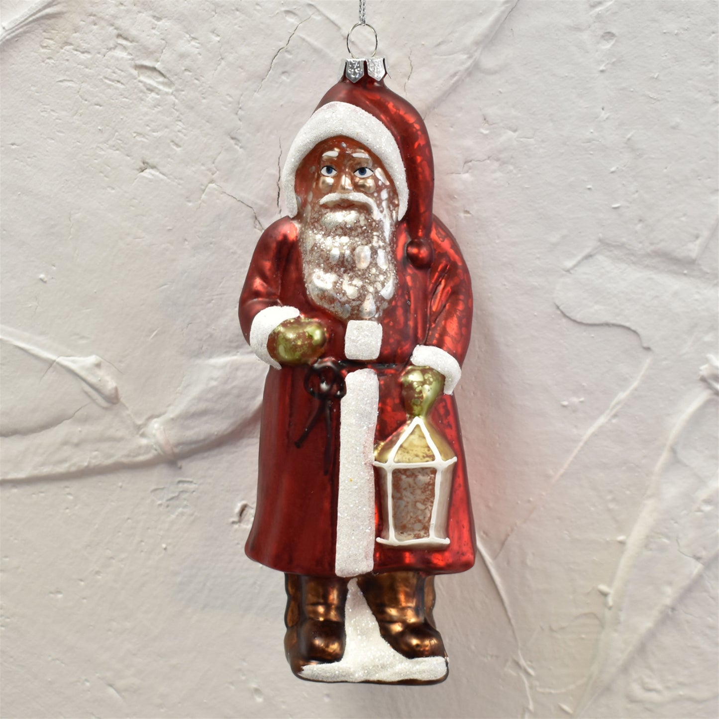 Antique Santa Ornament with Lantern 7" | LC