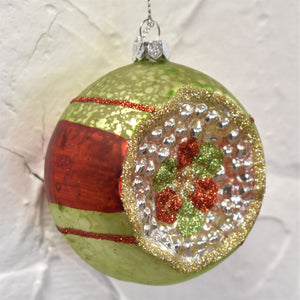 Mercury Pomegranate Ornament 3" in Green Red Gold | LCC22
