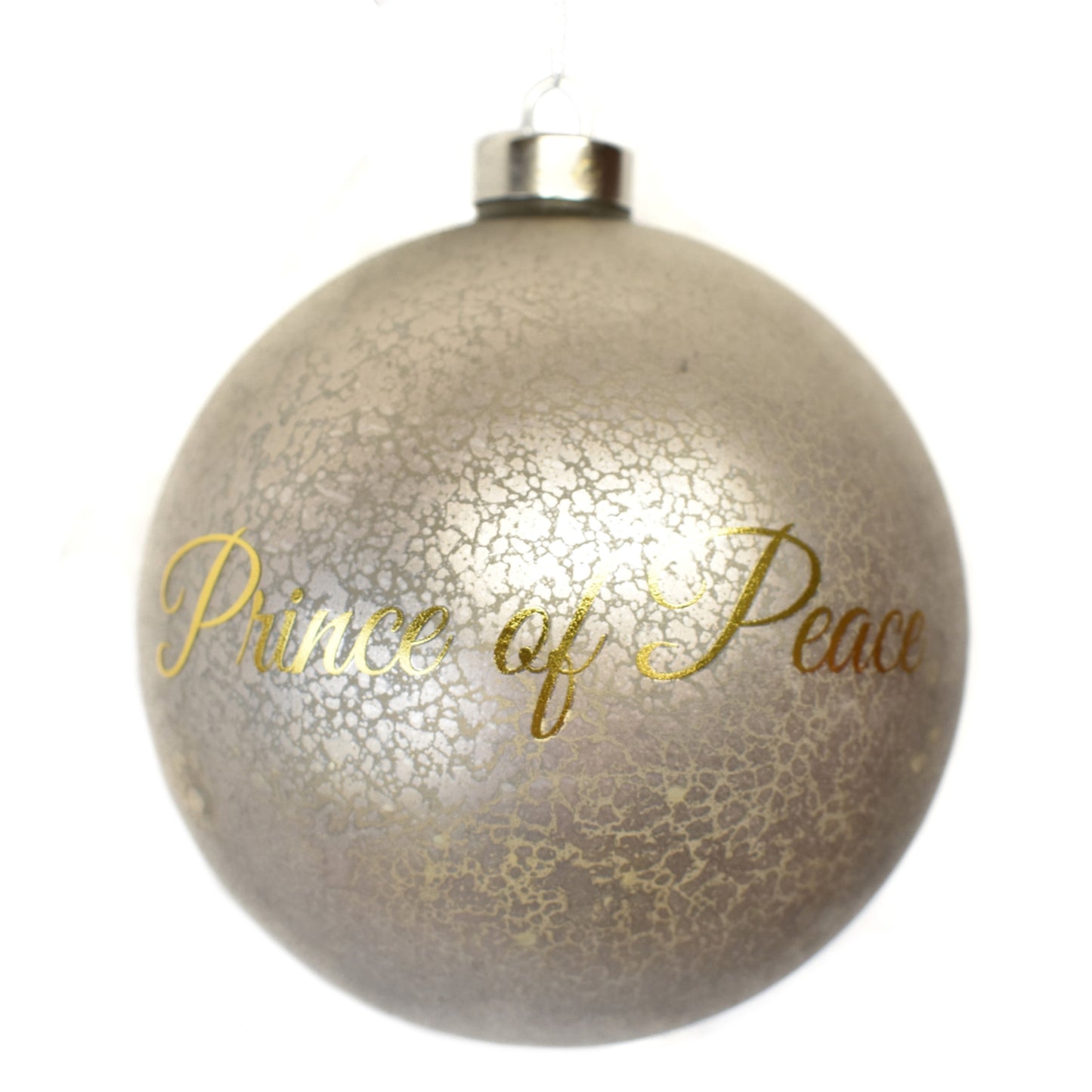"Prince of Peace" Glass Ball Ornament 4.75" | L