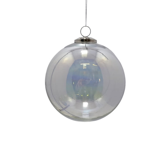 Iridescent Glass Ball 4''-Clear