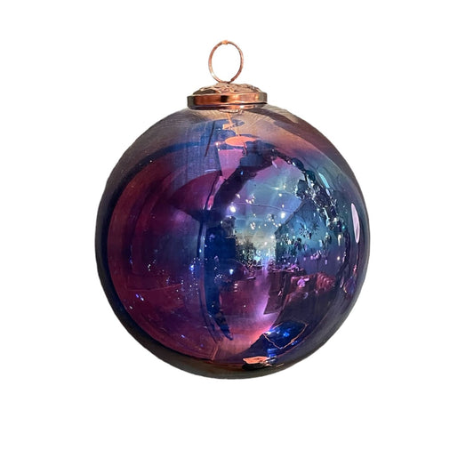 Iridescent Glass Ball 6''-Blue