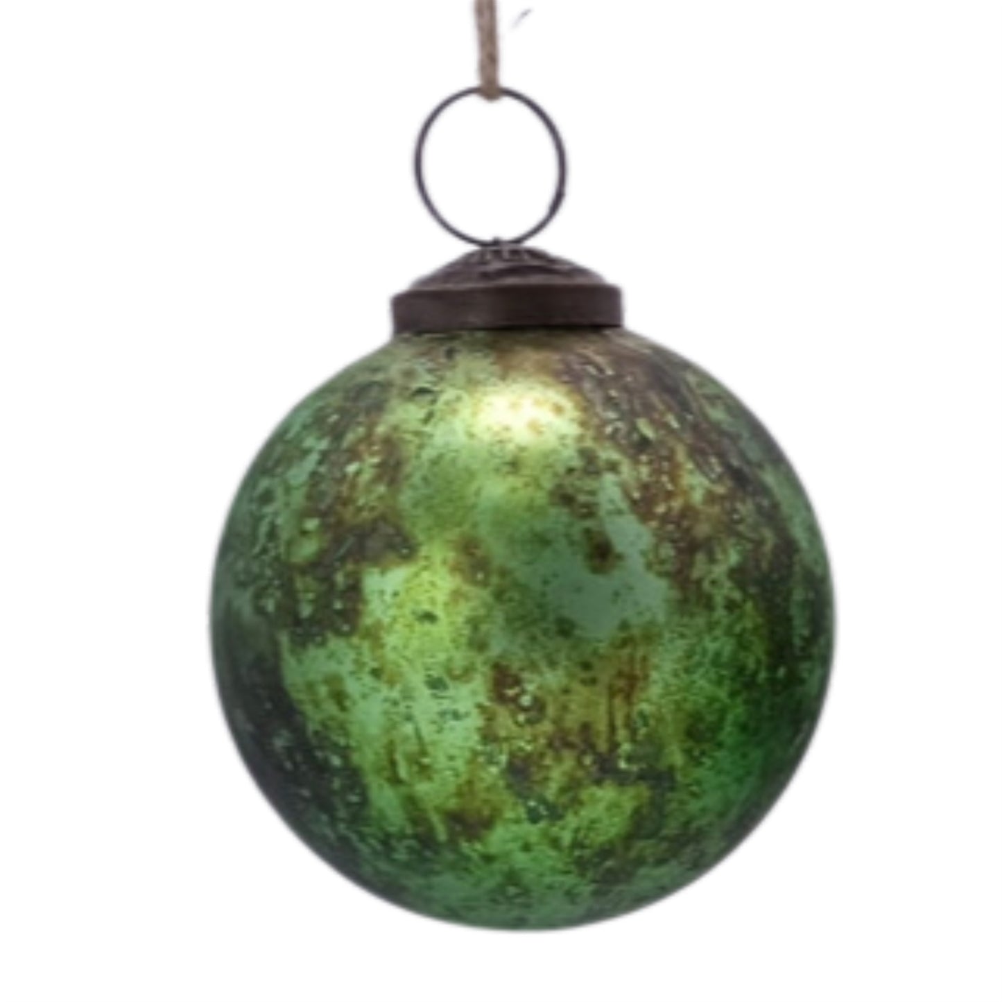 Matte Marbled Glass Ball 4" - Green