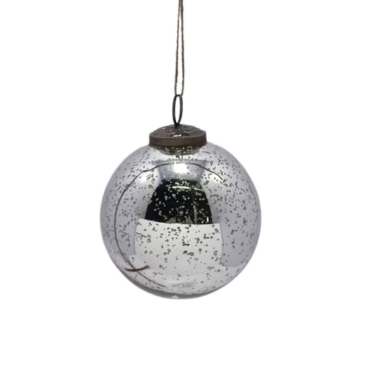 4'' Mercury Glass Ball Orn.