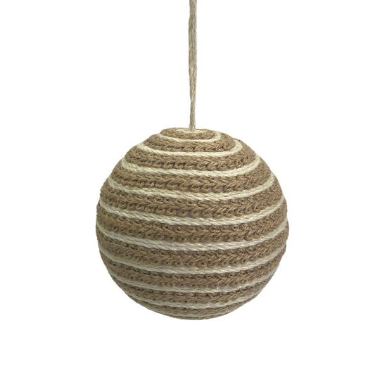 Boho Yarn Ball Ornament 6” - Beige/Tan | KS