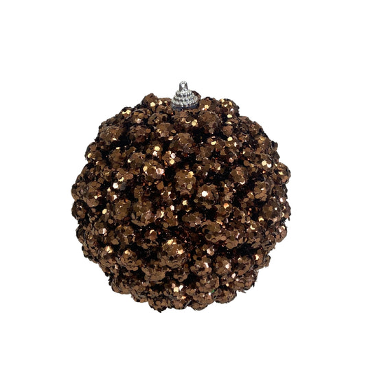 Sequin Berry Ball Ornament 5” - Brown | KS