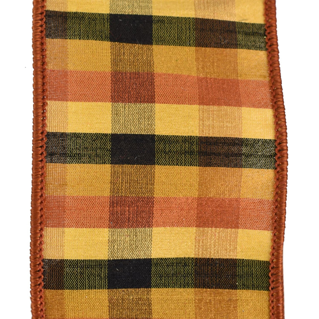 Warm Harvest Striped Plaid Ribbon 2.5
