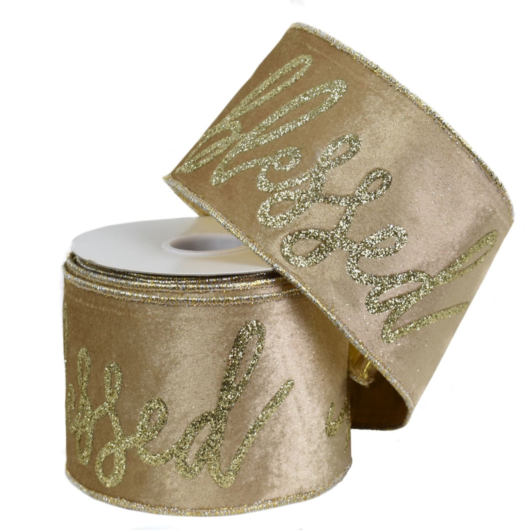 Gold Faux Dupioni Ribbon with Gold 
