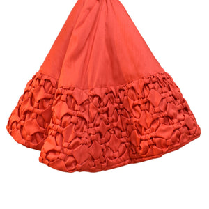 54" Round Elegant Embroidery Red Tree Skirt | IR