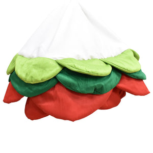 54" White Tree Skirt with Light Green, Green, Red Rounded Edge Border | IR