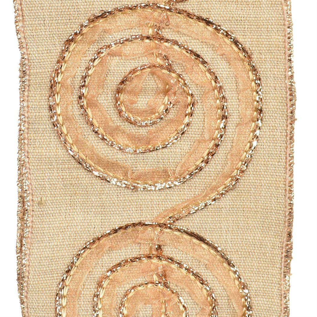 Natural Jute Ribbon with Swirl Tinsel and Lace Design 4