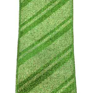 Shimmering Glitter Stripe Ribbon 4" x 10YD in Green | IRC22