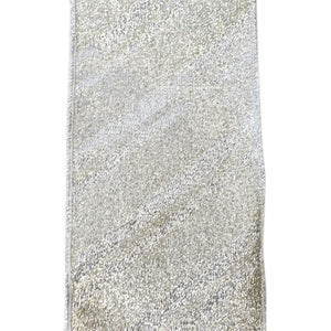 Shimmering Glitter Stripe Ribbon 4" x 10YD in Silver | IRC22