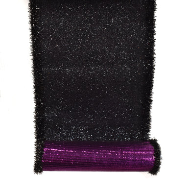 Black Glittered Ribbon with Tinsel Edge and Purple Backing 4