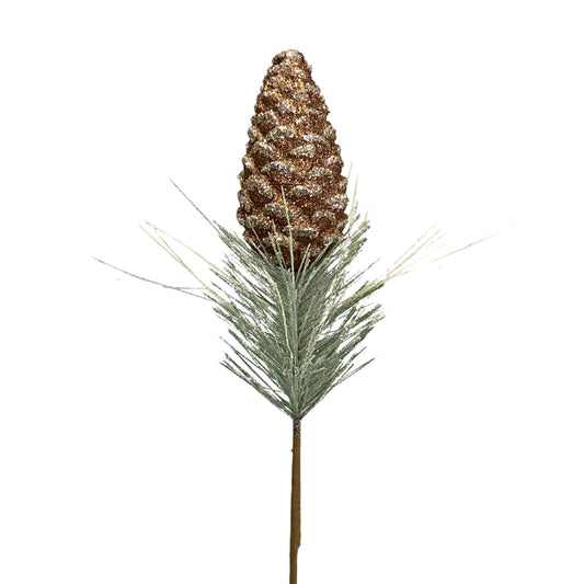 Large Iced Chocolate Aspen Pinecone Spray 27.75” | KS