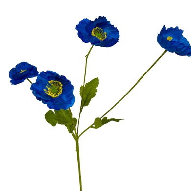 Flowering Fields Mini Poppy Spray - Blue - 23.5” |YSE