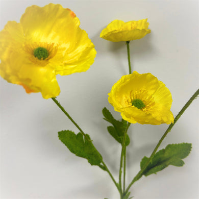 Flowering Fields Mini Poppy Spray - Yellow - 23.5” |YSE