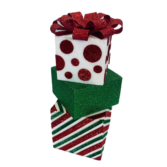 Mistletoe Merriment Stacked Gift Box 7.75"W x 15.5"H | KS