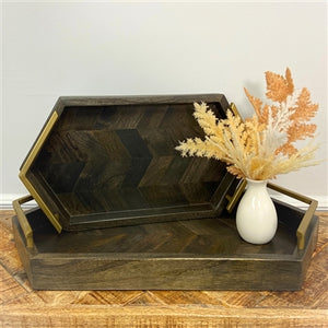 Tray with Gold Accent Handles