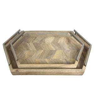 Tray with Silver Accent Handles, Each Sold Separately