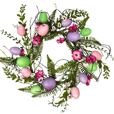 Glitz Easter Egg Wildflower Wreath 22” |YSE