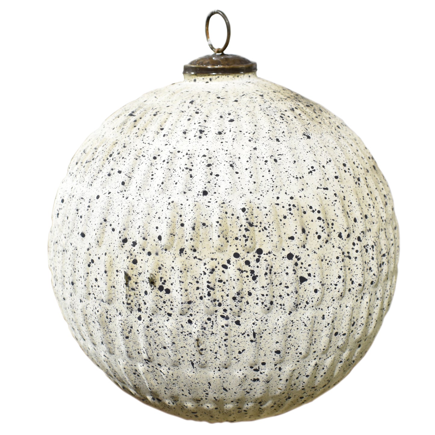 6" Textured White/Gold Ball Ornament | DCH