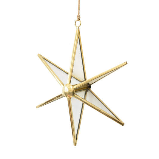Glass Metal Star Ornament 6" | DCH