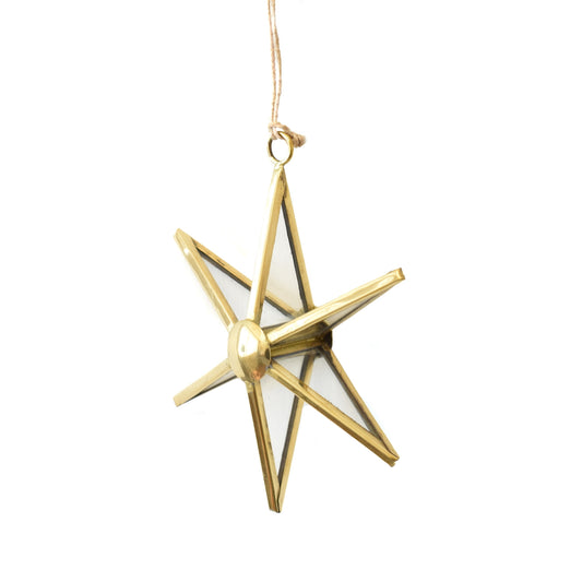 Glass Metal Star Ornament 4" | DCH