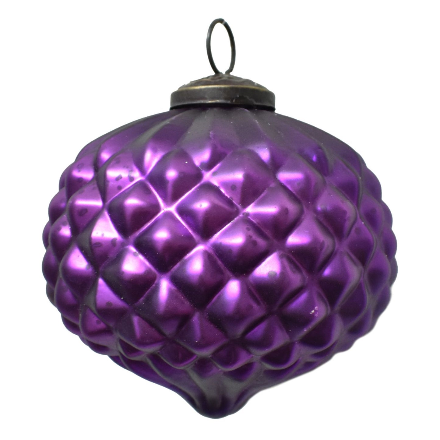Glass Diamond Finial Ornament 4" in Violet | DCH