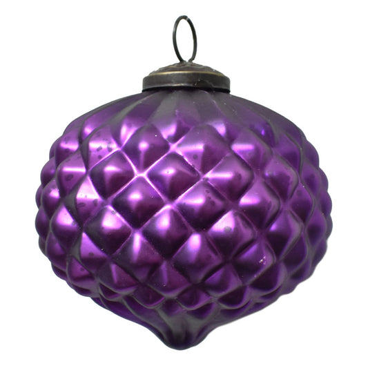Glass Diamond Finial Ornament 4" in Violet | DCH