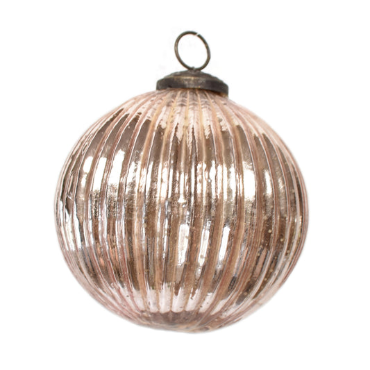 Hammered Glass Ornament 4" in Pink | DCH