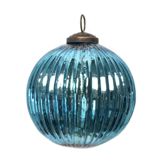 Hammered Glass Ornament 4" in Lt. Blue | DCH