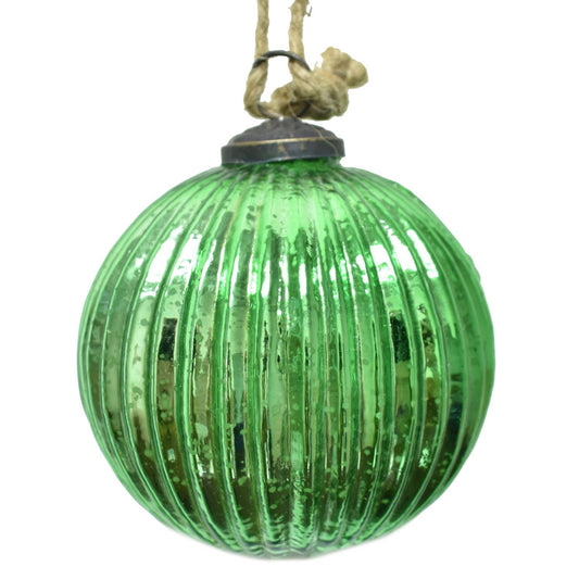 Hammered Glass Ornament 4" in Lt. Green | DCH