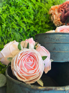 8.5” Fresh Touch Cabbage Rose Bundle in Pink | XJE